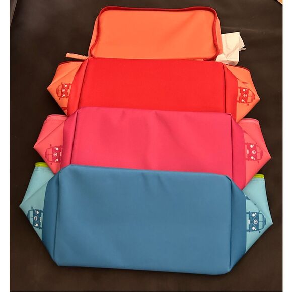 Trader Joe's Day Mini Insulated Tote Bag Bundle Of 3 - Peach & Teals & Pinks - Picture 2 of 4